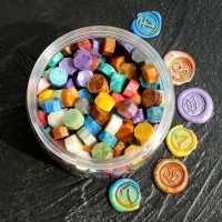 推荐珠光色火漆蜡粒混色 火漆印章蜡粒北欧色混色 蜡封婚礼请柬封 珠光全色 160粒