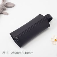 笔袋ins日系女生韩版简约小学生初中大容量笔袋高颜值文具铅笔盒 方盒[黑色] 一个笔袋