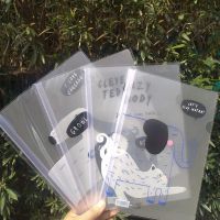 YC文艺抽杆夹a4拉杆夹简约 青壹坊 透明加厚PP文件夹学生试卷夹 布鲁家族4个 单个独立包装