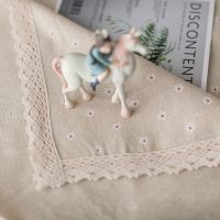 小雏菊桌布书桌INS学生布艺棉麻日式盖布日系茶几布北欧餐台布 小雏菊米色花边桌布 70cm*70cm