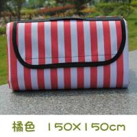 户外牛津布便携野餐垫露营春游垫子野炊地垫防潮野餐布防水可折叠 橘色条纹 100*150(单张布无手提)