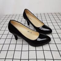 断码特价清仓鞋子女黑色高跟鞋细跟百搭职业工作鞋单鞋皮鞋亮皮 黑色 D285-1亮皮,高7厘米 35 试穿偏小,建议拍大一