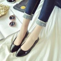 单鞋女百搭工作鞋高跟鞋春秋粗跟中跟蝴蝶结漆皮女士鞋皮鞋女鞋 601黑色 34