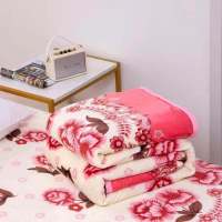 珊瑚毛毯子垫法兰绒床单人午睡毛巾被子加绒保暖冬季绒毯铺床学生 一枝花 100X150cm送香袋