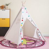儿童帐篷男孩女孩过家家游戏屋公主玩具房印第安室内帐篷摄影道具 1米白色