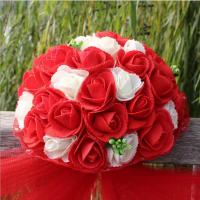 仿真花楼梯扶手婚庆结婚用品婚房装饰纱幔婚礼布置现场创意浪漫 红色花束(单独花束一个)