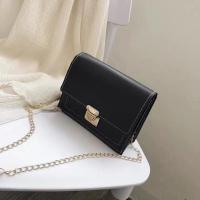 包包女新款百搭小方包韩版时尚单肩包森系女学生斜挎包ins女包潮 黑色插锁TT1027