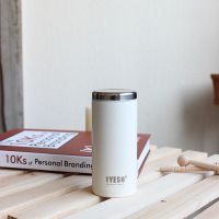 便携小巧迷你保温杯女士时尚简约文艺不锈钢水杯男学生小容量杯子 8738米白-200ml