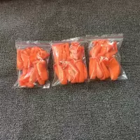 橙色防滑指套麻点一次性乳胶橡胶加厚防护点钞分页教师手指套 L 10只装