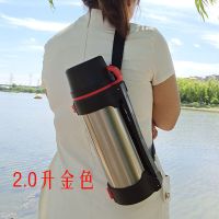 不锈钢保温壶男超大容量大号保温杯暖热水瓶户外便携旅游行水壶 本色 1.2升2.4斤水