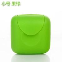 塑料带锁扣旅行肥皂盒 迷你便携香皂盒 创意带盖密封皂盒防水有盖 小号绿色