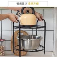 厨房用品置物架落地多层储物架放锅架子家用多功能转角脸盆收纳架 2层(可放直径小于30cm的锅)