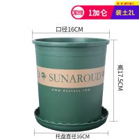 加仑盆花盆加厚树脂塑料阳台多肉月季绿萝盆栽特价清仓特大号 军绿色[无托盘]+种子+肥料 [1个装]高款0.5加仑(口径1