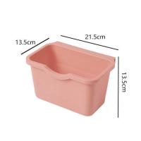 厨房挂式垃圾桶车载垃圾篮家用橱柜门壁挂收纳桶客厅垃圾筒厨余挂 中号珊瑚粉