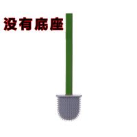 硅胶马桶刷死角多功能家用刷子无死角套装蹲坑全角度洗厕所刷长柄 翡翠绿[没有底座]