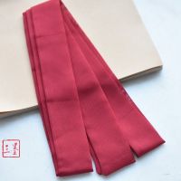 古风汉服发带头饰百搭绣花刺绣发带古装饰品发绳配饰头绳配饰飘带 (纯色雪纺)酒红色