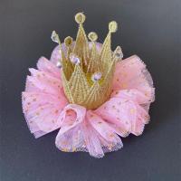 ins儿童宝宝生日派对皇冠 高品质婴儿周岁花朵巴洛克皇冠发带发夹 简约粉色发夹款