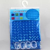 欧式炫目3D水立方浴帘防水防霉浴室窗帘隔断门帘洗澡帘带挂钩 3D蓝色 180x180cm