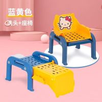 儿童洗头椅家用宝宝洗头神奇可折叠小孩多功能可躺可坐凳子餐椅 黄色 儿童座椅+洗头椅+头枕