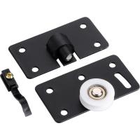 免开槽移门轨道 衣柜门配件推拉滑轮子推拉趟门 吊轨滑道静音路轨 移门黑轮