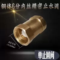 铜单向止回阀无塔供水器压力罐二合一补气防负压逆流止水活接阀门 铜6分内内丝单止回阀(精密阀芯)