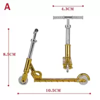 跨境货源 迷你仿真手指滑板车玩具 二轮滑板车儿童塑料玩具配件 二轮滑板车[头银身金] 1个