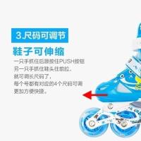 直排轮滑溜冰鞋儿童全套装旱冰男童女童初学者可调小孩溜冰鞋 不闪单鞋（款式颜色随机无礼品） S小码（适合平时26-32码）