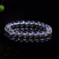 [灿灿珠宝]斯里兰卡天然蓝月光石女ins手链项链猫眼石粉晶手串 单圈8mm