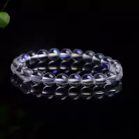 [灿灿珠宝]斯里兰卡天然蓝月光石女ins手链项链猫眼石粉晶手串 单圈8mm