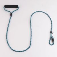 狗狗牵引绳防爆冲p链金毛泰迪可调节狗链子小中大型遛狗牵引绳子 天空蓝[1.2米] 0.6cm[建议3-6斤]无赠品