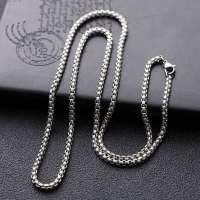 钛钢嘻哈项链男士不掉色龙骨链韩版配链潮人潮流学生锁骨链百搭女 珍珠链粗3mm长60cm