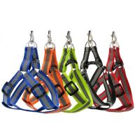 夜间反光狗绳子编织宠物牵引可调节大小胸背带1.2米狗链子牵引绳 单胸背(颜色随机) S [2-15斤]