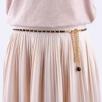 夏季时尚金属腰链女士细腰带百搭装饰连衣裙带衬衫配带腰绳女腰链 YL09黑色