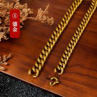 双GG包包链条单买配件铝粗包链子不褪色减压带肩带皮链无扣可替换 鎏金色-小号 60cm长度