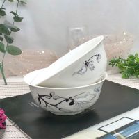 6英寸瓷碗家用吃饭碗欧式高脚碗陶瓷米饭碗大号粥碗大碗汤碗面碗 6英寸金钟碗含苞待放6个