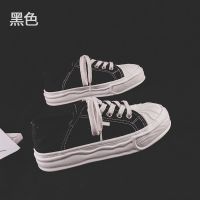 2021新款小众原创设计感帆布鞋子女ins百搭学生夏天穿透气泫雅潮 黑色6010 35