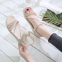 软底平底鞋百搭仙女鞋子凉鞋女夏时尚外穿2021新款学生韩版妈妈鞋 008米白色 35