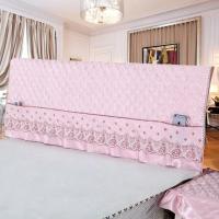 全包床头罩床头套防尘罩可拆洗简约现代欧式皮床软包夹棉保护套 半包床头罩--粉色 1.2米