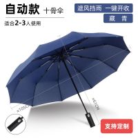 劳斯莱斯雨伞折叠全自动晴雨两用伞男学生大号双人太阳伞防紫外线 藏青色-十骨小米无黑胶伞