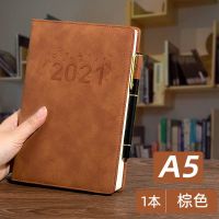 a5笔记本子超厚大复古风b5韩版学生考研ins记事本简约商务a4批发 棕色 2021款-A5(厚416页)
