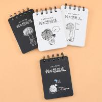 迷你线圈本可爱随身记事本小号轻巧便携本子横线本80张 图案随机1本 竖翻