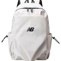 2021新款国潮简约大容量初中高中学生包旅行大容量双肩包男女同款 NB米白【普通款】 单包无挂件