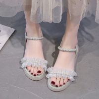 软底防滑2021新款凉鞋女夏时尚外穿百搭学生仙女配裙子晚晚风凉拖 绿色软底 35 标准码数