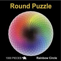 圆形拼图1000片成年解压大型地球月球太阳高难度益智拼图 圆形彩虹