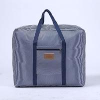 旅行袋拉杆箱行李袋特大号牛津布装棉被子的防水手提袋搬家收纳袋 藏青条纹 中号43*33*18cm(适合衣物)