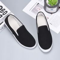 帆布鞋女休闲透气舒适防滑老北京布鞋女轻便护士鞋一脚蹬懒人鞋女 黑色 1911[收藏优先发货] 35 [标准尺码]