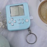 小型迷你游戏机俄罗斯方块掌机情侣钥匙扣解压玩具女可爱书包挂饰 马卡龙蓝