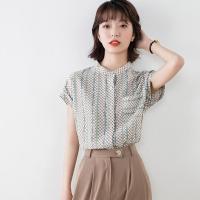 品牌折扣店商场专柜雪纺衬衫女短袖小衫2021夏季新款气质职业上衣 花色 S