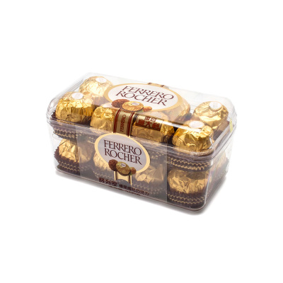 费列罗(Ferrero Rocher)榛果威化糖果巧克力 婚庆喜糖零食 情人节礼物 16粒年货礼盒200g