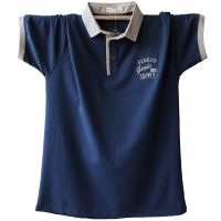 新款加肥加大码肥佬T恤衫 夏季翻领短袖男士宽松中青年大码POLO衫莎丞